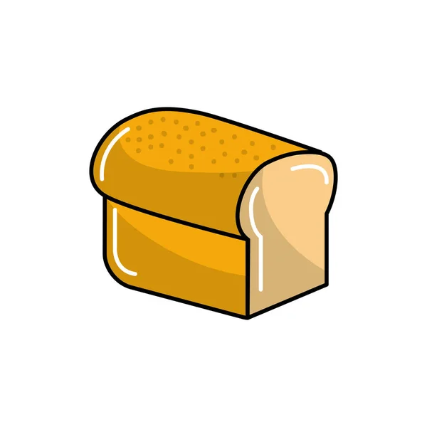 Ilustracja Wektorowa Pyszny Kawałek Chleba Żywności Żywienia — Wektor stockowy