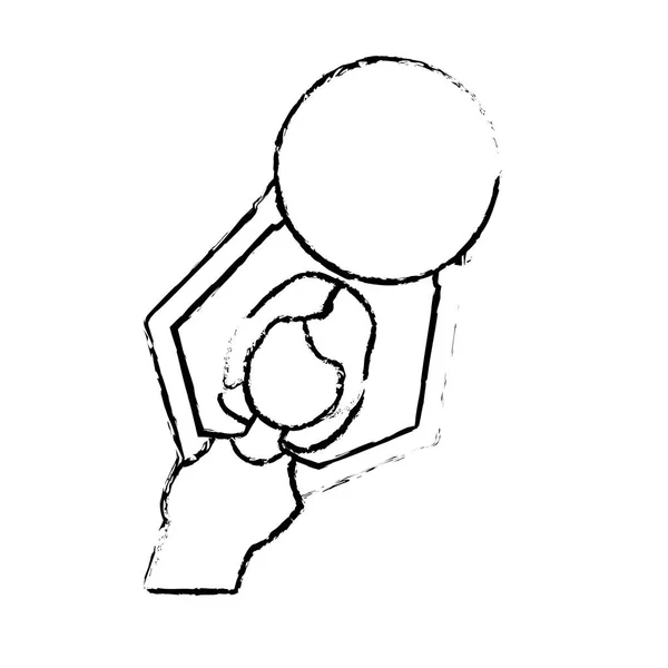 Figure Healthy Woman Doing Exercise Ball Vector Illustration — Stock Vector