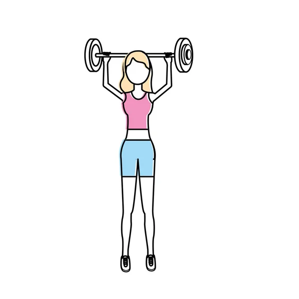 Woman Dumbbell Exercise Vector Illustration — Stock Vector