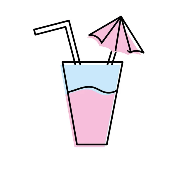 Delicious Water Glash Refresh Day Vector Illustration — Stockvector