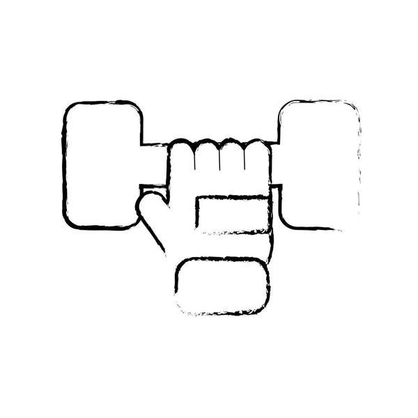 Figurenstummel Mit Handschuh Übungsvektorillustration Machen — Stockvektor