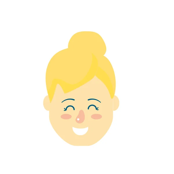 Cabeça Mulher Avatar Com Desenho Penteado Ilustração Vetorial — Vetor de Stock