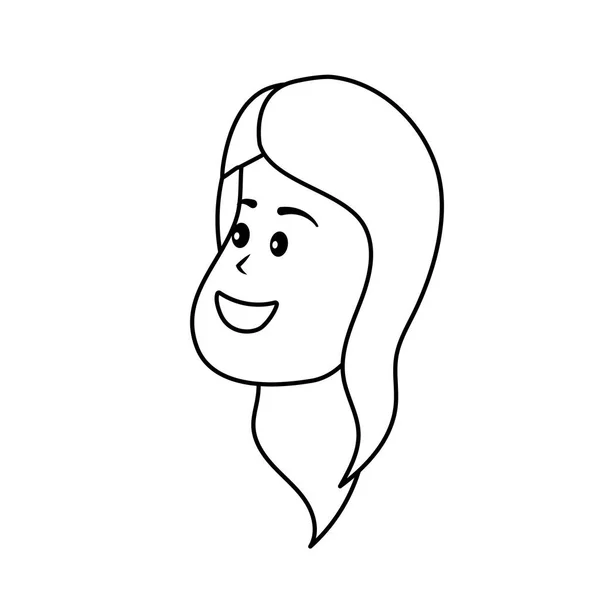 线头像女人脸与发型设计向量不理性 — 图库矢量图片