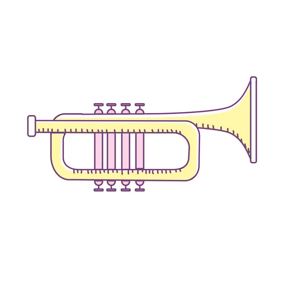 Trompette Instrument Musique Pour Jouer Musique Illustration Vectorielle — Image vectorielle