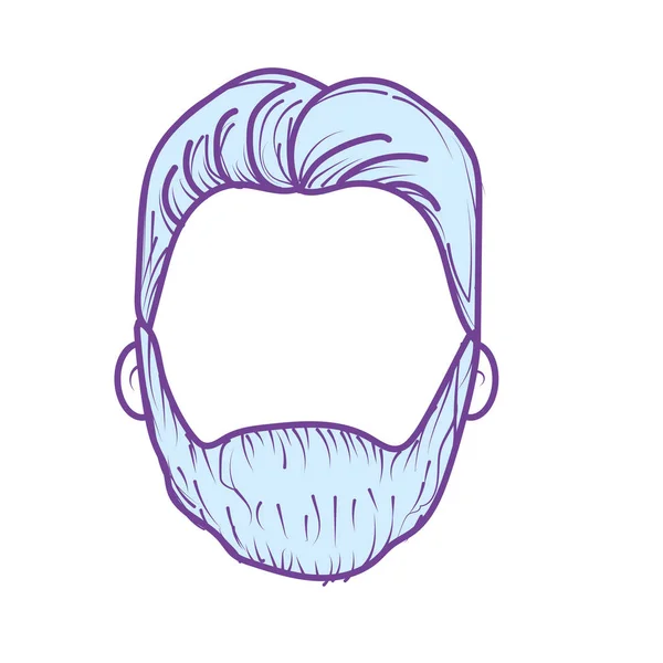 Cara Hombre Agradable Con Haistyle Barba Ilustración Vectorial — Vector de stock