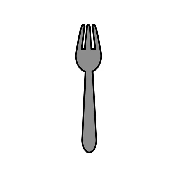 Silver Metal Frork Cutlery Tool Vector Illustration — Stock Vector