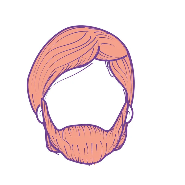 iyi adam yüz haistyle ve sakal, vektör çizim ile