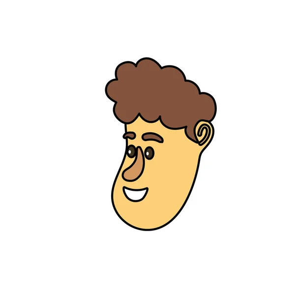 Avatar Cara Homem Com Desenho Penteado Ilustração Vetorial — Vetor de Stock