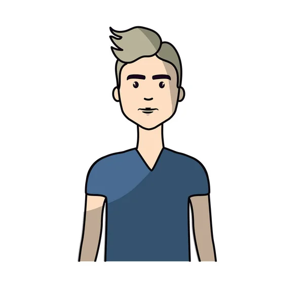 Homme Mignon Avec Haistyle Shirt Illustration Vectorielle — Image vectorielle