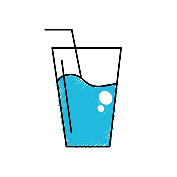 Vaso Agua Frescura Ilustración Vector Healthylife — Vector de stock