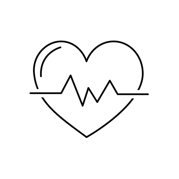 Latidos Cardíacos Línea Para Conocer Ritmo Cardiaco Ilustración Del Vector — Vector de stock