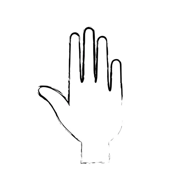 Figur Handfläche Mit Fingern Über Weißem Hintergrund Vektor Illustration — Stockvektor