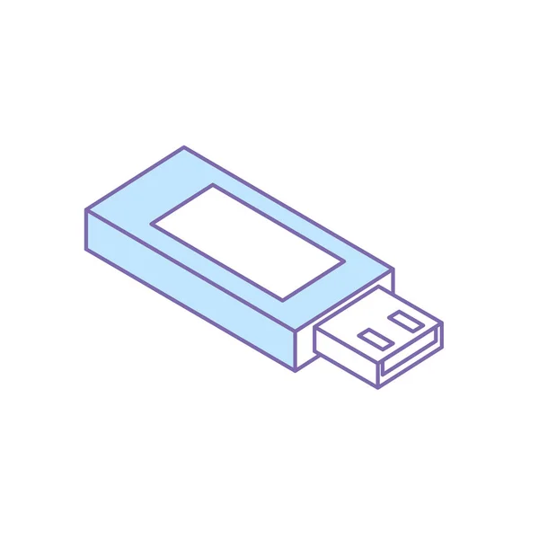 Datos Memoria Usb Para Guardar Los Documentos Ilustración Vectorial — Vector de stock