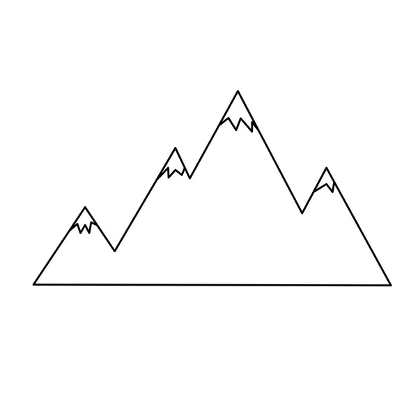 Linie Schneebedeckte Berge Und Schönheit Landschaft Vektor Illustration — Stockvektor