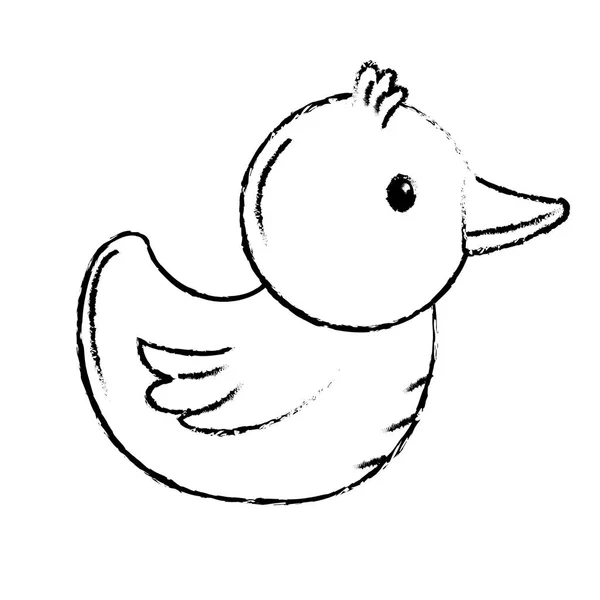Σχήμα Καουτσούκ Duck Παιχνίδι Για Διασκέδαση Στην Εικόνα Διάνυσμα Ντους — Διανυσματικό Αρχείο