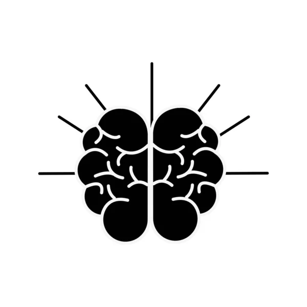 Silhouette Santé Mentale Smart Brain Line Icône Illustration Vectorielle — Image vectorielle