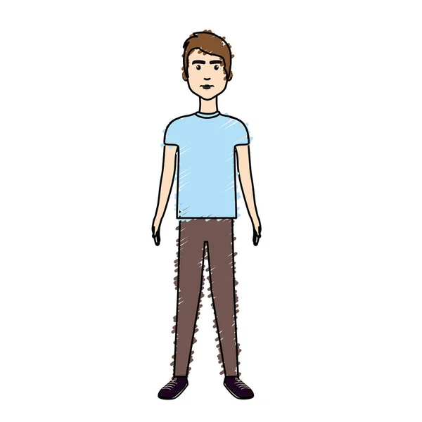 Hombre Guapo Con Peinado Ropa Casual Ilustración Vectorial — Vector de stock