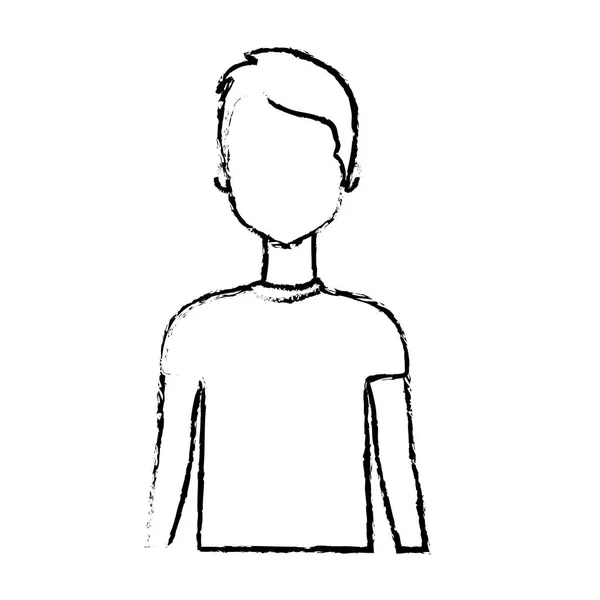 Figur Netter Mann Mit Frisur Und Shirt Vektorillustration — Stockvektor