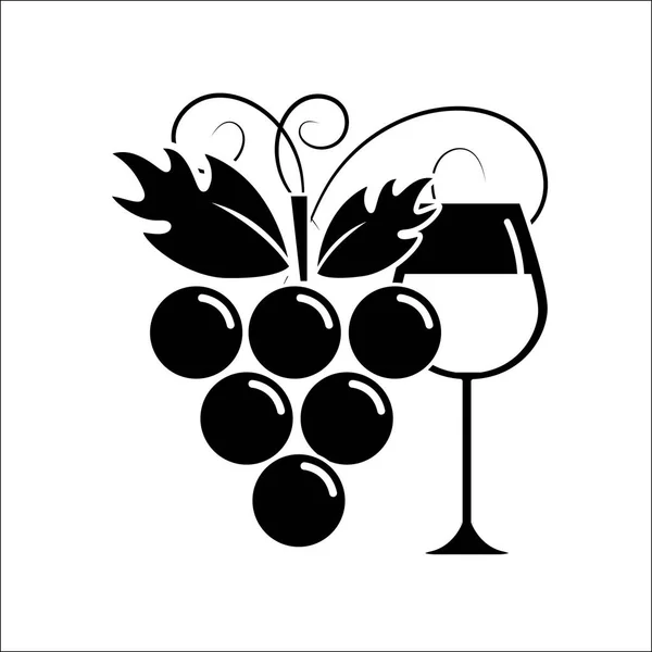 Glass Wine Grape Icon Stock Vector Illustration Design Image — Stock Vector