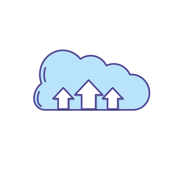 Cloud Data Connection Arrows Vector Illustration — Stock Vector