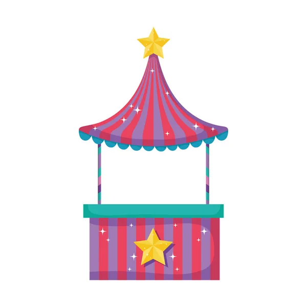 Niedlich Karneval Kiosk Ikone Vektor Illustration Design — Stockvektor