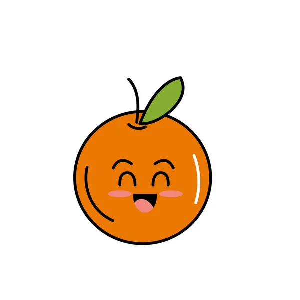 Kawaii Schattig Zacht Oranje Vruchten Vector Illustratie — Stockvector