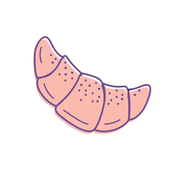 Deliciosa Fresca Croissant Pão Alimento Vetor Ilustração — Vetor de Stock
