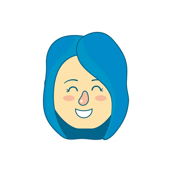 Avatar Woman Head Hairstyle Design Vector Illustration — Stock Vector