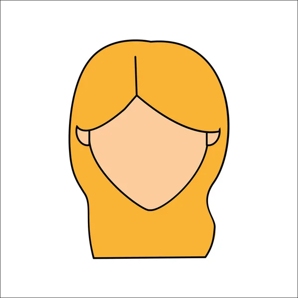 Persone Avatar Volto Donna Icona Disegno Illustrazione Vettoriale — Vettoriale Stock