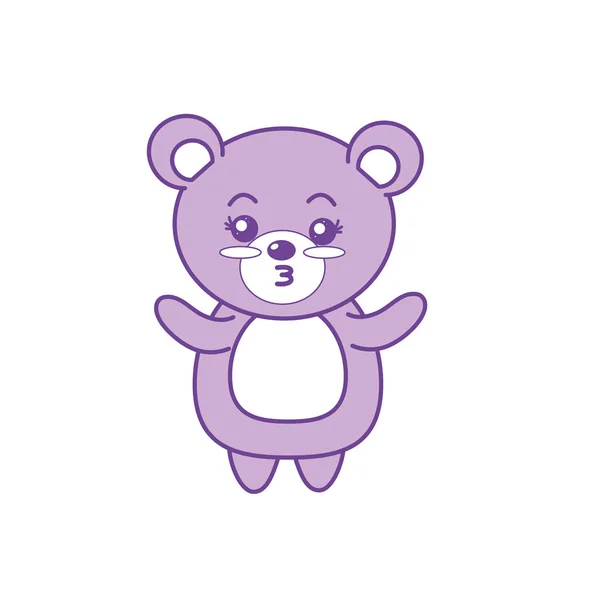 Roztomilý Medvěd Divoké Zvíře Obličeji Výraz Vektorové Ilustrace — Stockový vektor