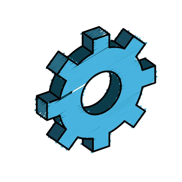 Gear Industry Technology Information Icon Vector Illustration — Stock Vector
