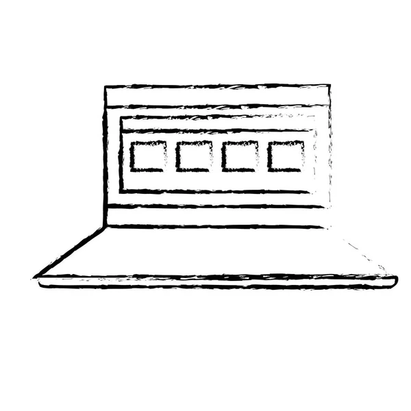 图笔记本电脑与业务虚拟文档信息矢量插图 — 图库矢量图片