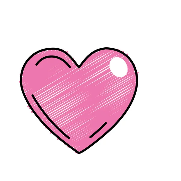 Corazón Rosado Beutiful Relacionado Con Ilustración Romántica Vector Del Amor — Vector de stock