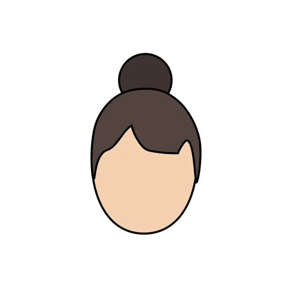 Avatar Woman Face Hairstyle Design Vector Illustration — Stok Vektör