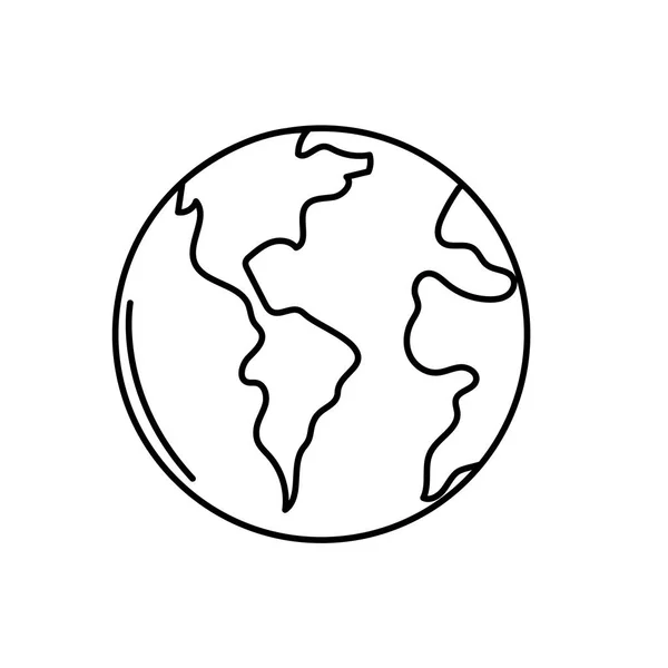 地理新築ベクトル図の線地球惑星 — ストックベクタ