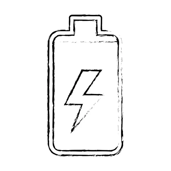 Line Battery Power Electric Digital Charge Vector Illustration — Stok Vektör