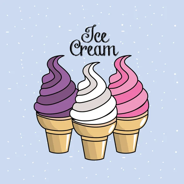 Sabroso Helado Corneta Ilustración Del Vector — Archivo Imágenes Vectoriales