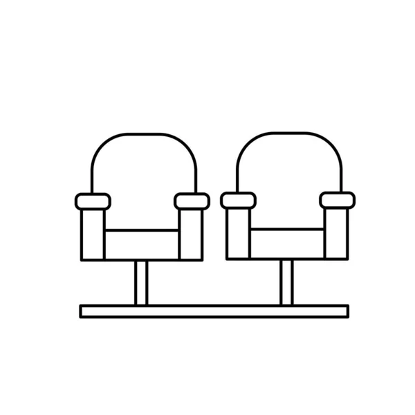 Лінія Кінотеатру Стілець Перегляду Кіносцени Векторні Ілюстрації — стоковий вектор