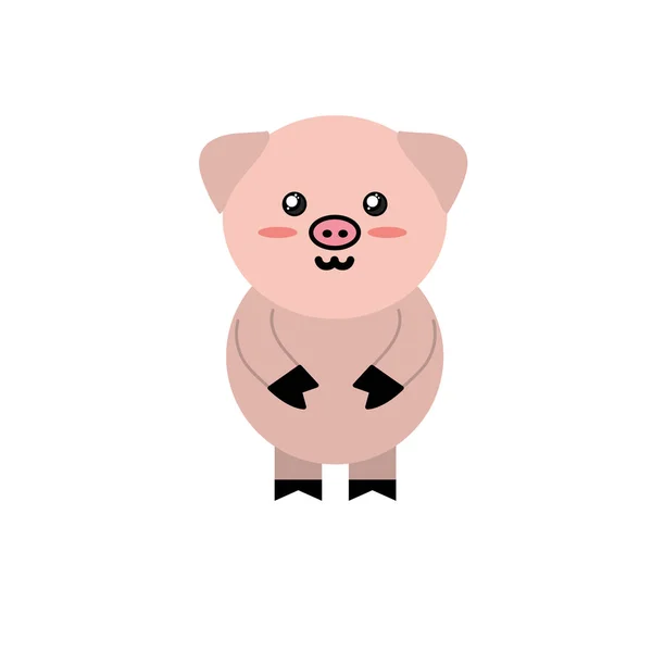 Niedliches Schwein Wildtier Mit Gesichtsausdruck Vektor Illustration — Stockvektor