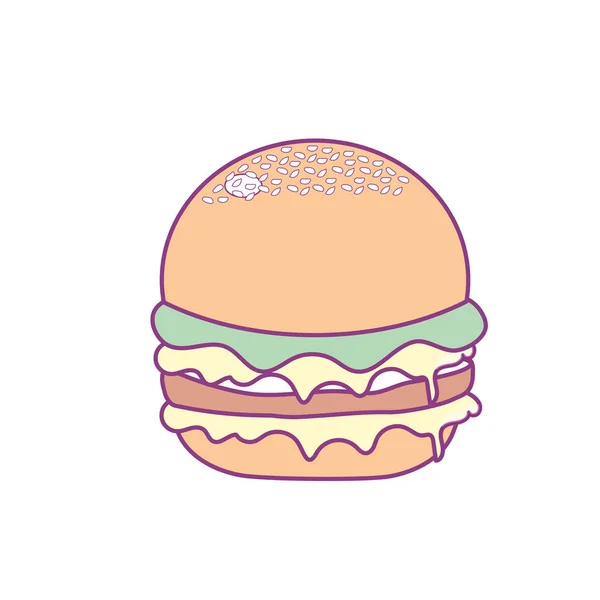 Смачний Гамбургер Фаст Фуду Векторні Ілюстрації — стоковий вектор