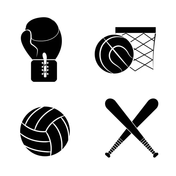 Contour Diferents Plays Balls Icon Vector Illustration Design — Stock Vector