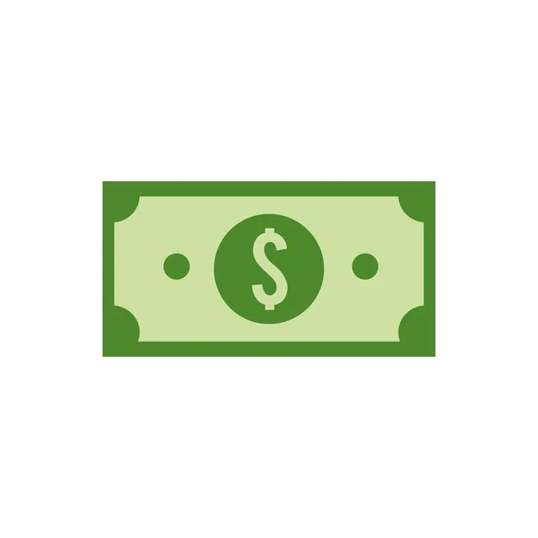 Yeşil Fatura Dolar Para Vektör Illüstrasyon Tasarımı — Stok Vektör