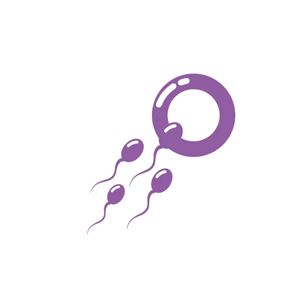 Silhouette Eizelle Mit Spermatozoon Zur Biologischen Fertilizacion Fortpflanzung Vektor Illustration — Stockvektor