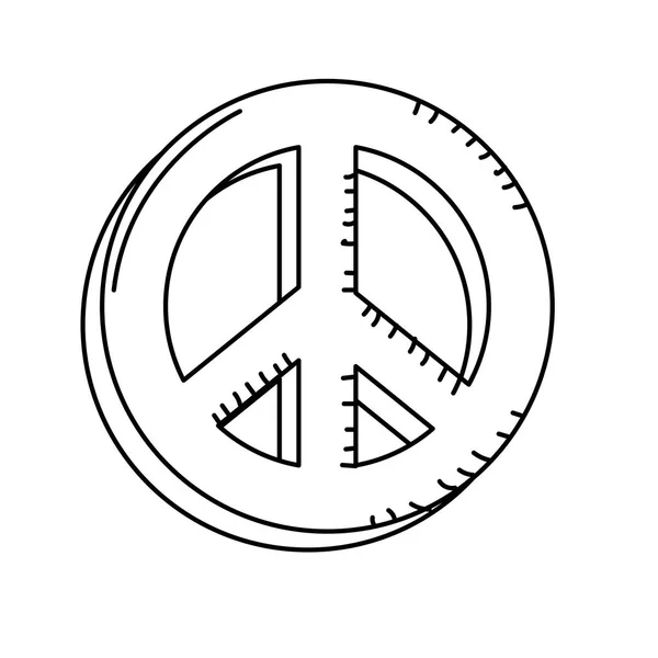 Línea Belleza Hippie Emblema Símbolo Diseño Vector Ilustración — Vector de stock