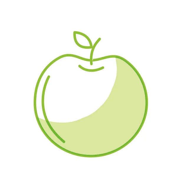 Silhouette Köstliche Apfelfrüchte Mit Exotischen Lebensmittel Vektor Illustration — Stockvektor