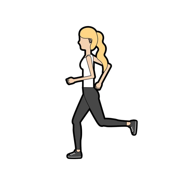 Femme Saine Faisant Exercice Vectoriel Illustration Conception — Image vectorielle