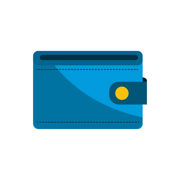 Blauw Portemonnee Geld Besparen Vector Illustratie Ontwerp — Stockvector