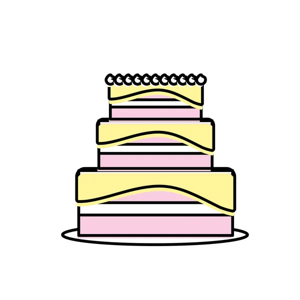 Delicioso Pastel Para Celebrar Ilustración Vectorial Día Especial — Vector de stock