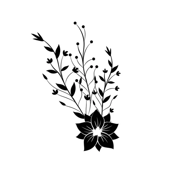 Gałęzie Liści Kwiatów Ilustracja Wektorowa Ozdoba — Wektor stockowy