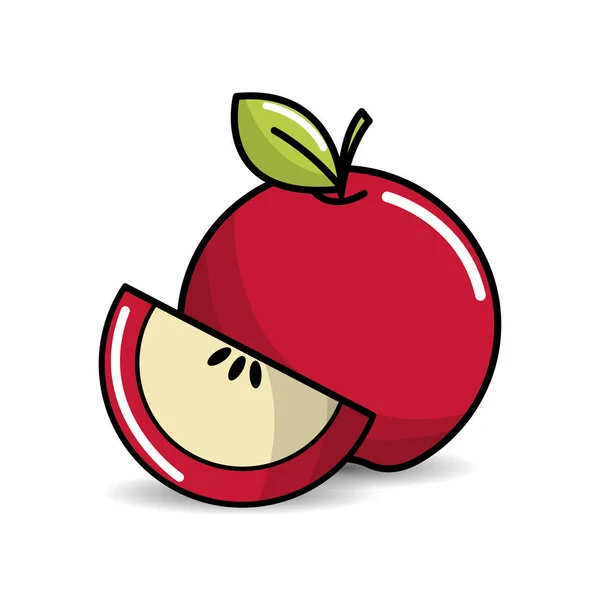 Apple Owoców Ikona Zapasów Illstration Projektowania Wektorowa — Wektor stockowy